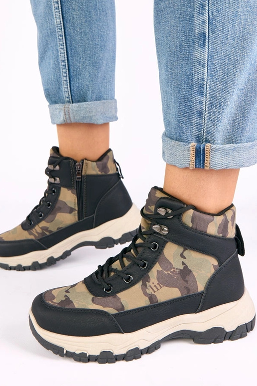 Louie schwarze Plateau-Boots mit...