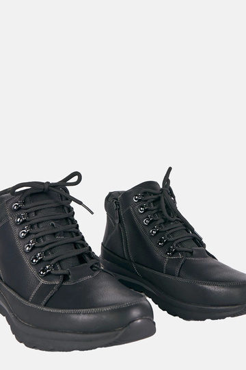 Paul schwarze Herren-Boots mit warmem Futter auf Plateau