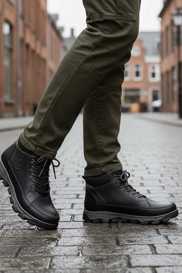 Elias schwarze Herren-Boots mit warmem Futter