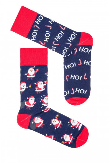 Dunkelblaue Herrensocken „Santa Clause" für Weihnachten
