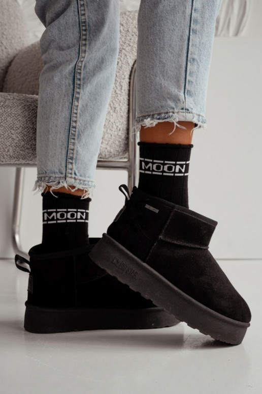 Socken Feminin Półfrotte UNIQUE Kein Druck MOON schZuarze Farbe