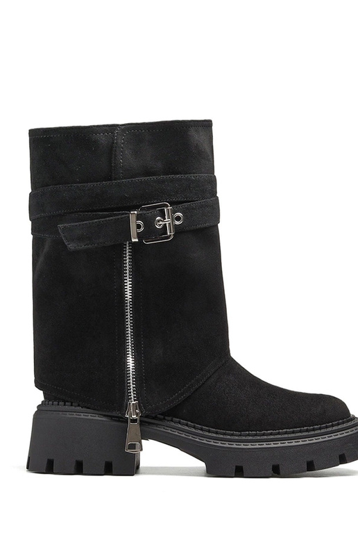 Schwarze Stiefel mit abnehmbarem...