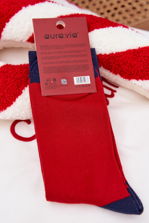 Skarpety Männlich INeihnachten INeihnachtsmann IN Okularach Rot-Dunkelblau