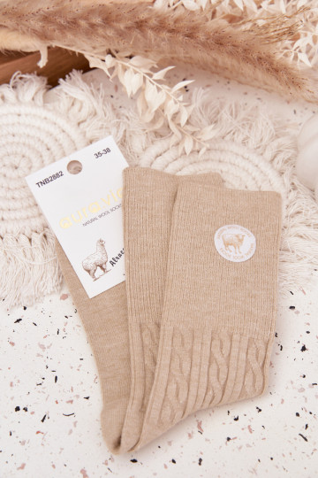 Długie INełniane Socken Feminin Beige 2