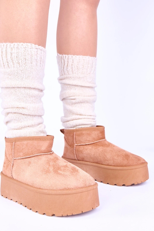 Rote Plattform Schneestiefel mit...