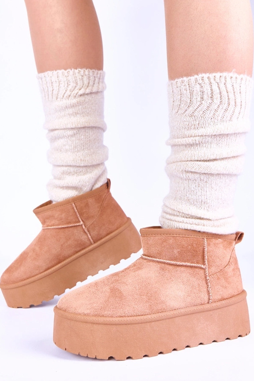 Rote Plattform Schneestiefel mit...