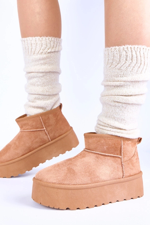 Rote Plattform Schneestiefel mit...