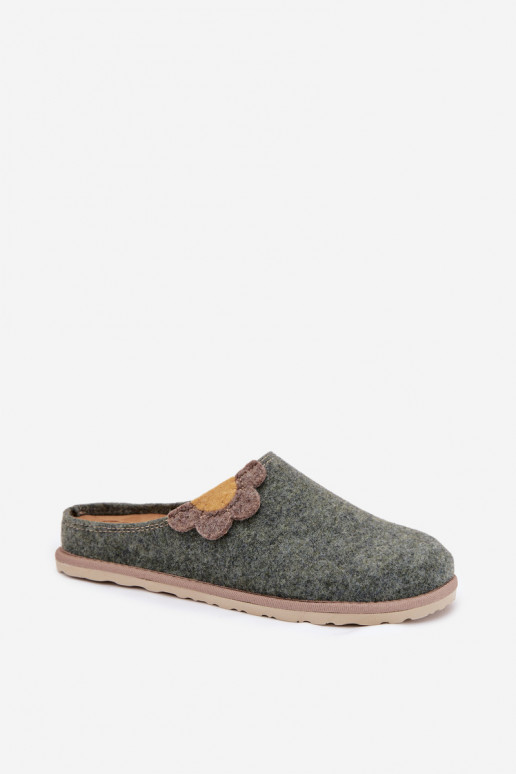 Hausschuhe Feminin Mit einer Blume Inblu CS000043 grüne Farbe