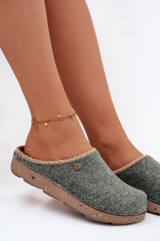 Schuhe hausgemacht Hausschuhe Feminin Inblu ED000031 grüne Farbe