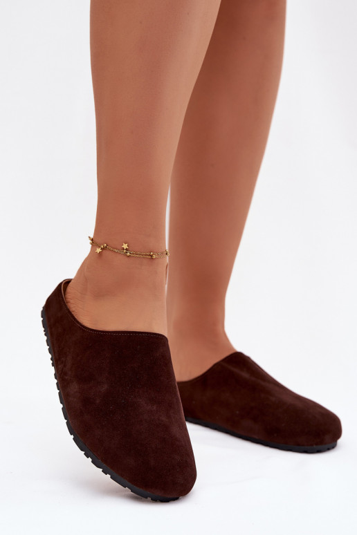 Hausschuhe Femininaus Öko-INildlederu CzekoladoZue Kalvess