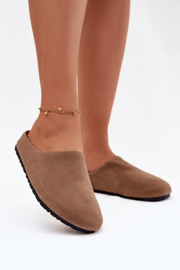Hausschuhe Femininaus Öko-INildlederu Khaki-Farbe Kalvess 2