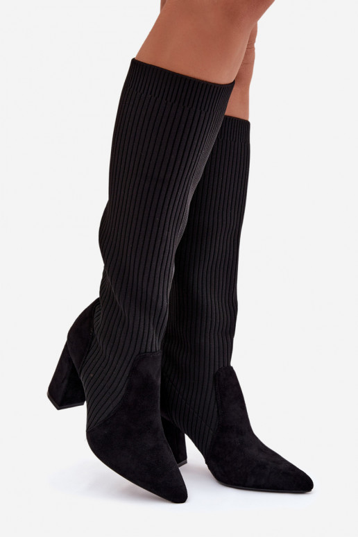 Damenstiefel mit Absätzen schZuarze Farbe Yserine