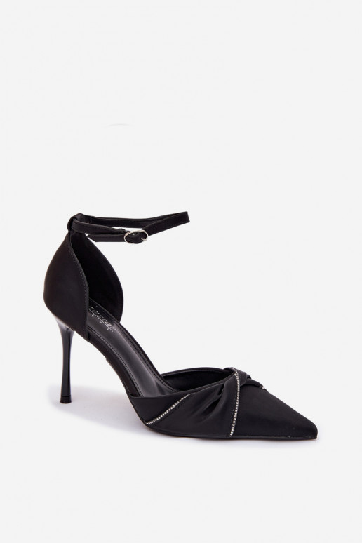 hochhackige Schuhe mit blitzenden Augen schZuarze Farbe Katlina