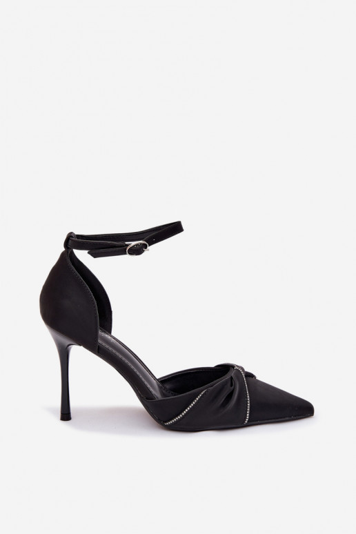 hochhackige Schuhe mit blitzenden Augen schZuarze Farbe Katlina