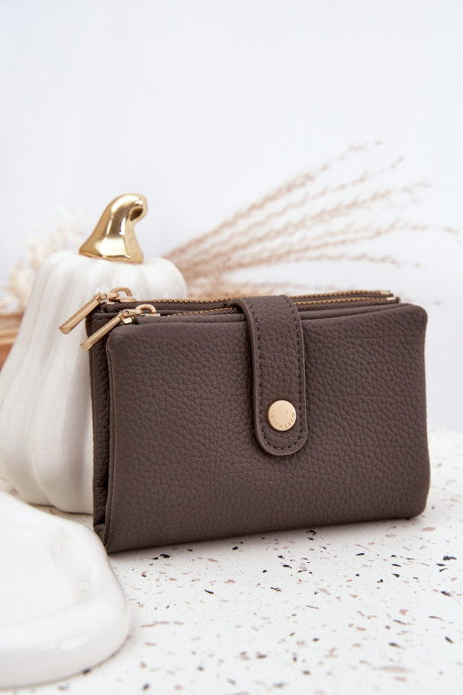 Damenbrieftasche aus Öko-Leder graue Farbe Ilissea