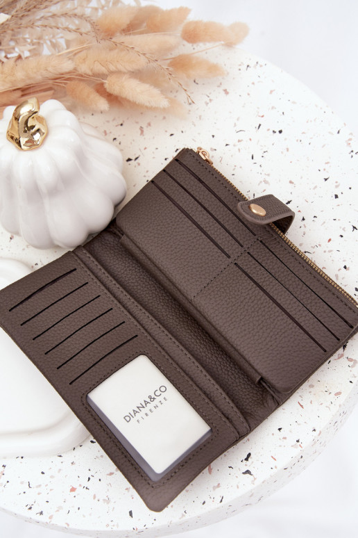 Damenbrieftasche aus Öko-Leder groß graue Farbe Gilessa