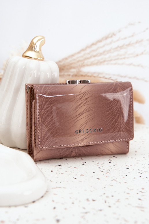 lackiert DamenbrieftascheDrobinkami elfenbeinfarbe Cermina