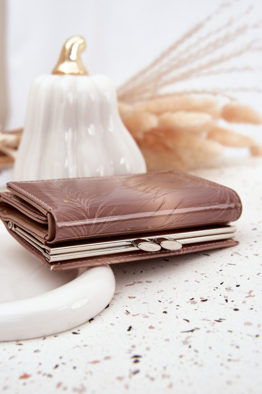 lackiert DamenbrieftascheDrobinkami elfenbeinfarbe Cermina