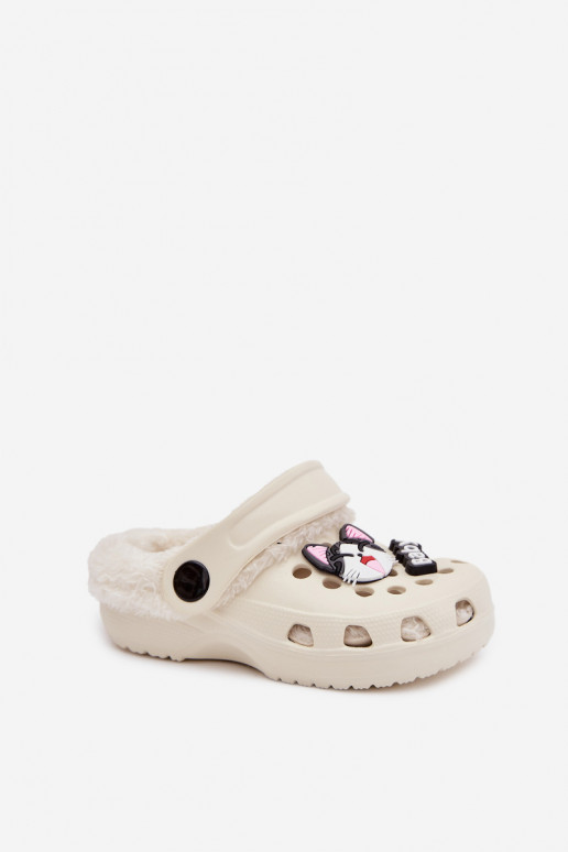 Leichte Hausschuhe Hausschuhe Kindisch sich Zuarm laufen mit Fell innenPrzypinkami Creme farben Cerelle