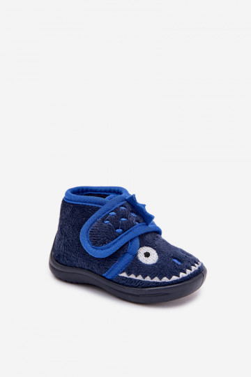 Kinder dunkelblaue Hausschuhe mit Klettverschluss „Jeselle"