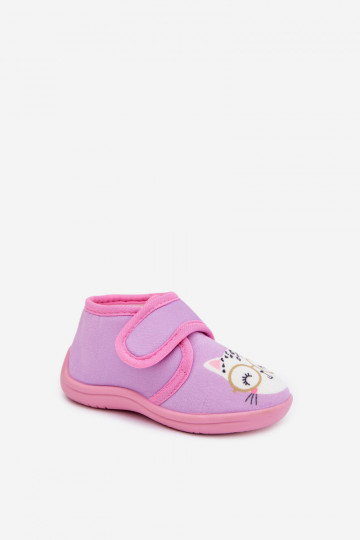 Kinder lila Hausschuhe mit Klettverschluss „Katline"