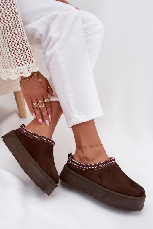 Niedrig Schneestiefel FemininHaftem mit einer Plattform CzekoladoZue Ermöglichtrirya