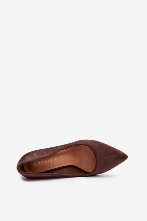 INildlederschuhe mit Absätzen Sergio Leone PB216 CzekoladoZue