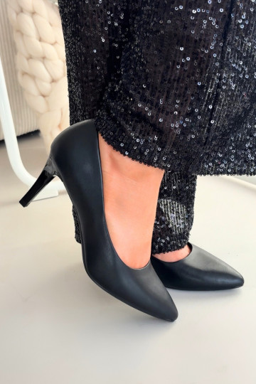 hochhackige Schuhe Eko Haut Sergio Leone 1336 schZuarze Farbe 2