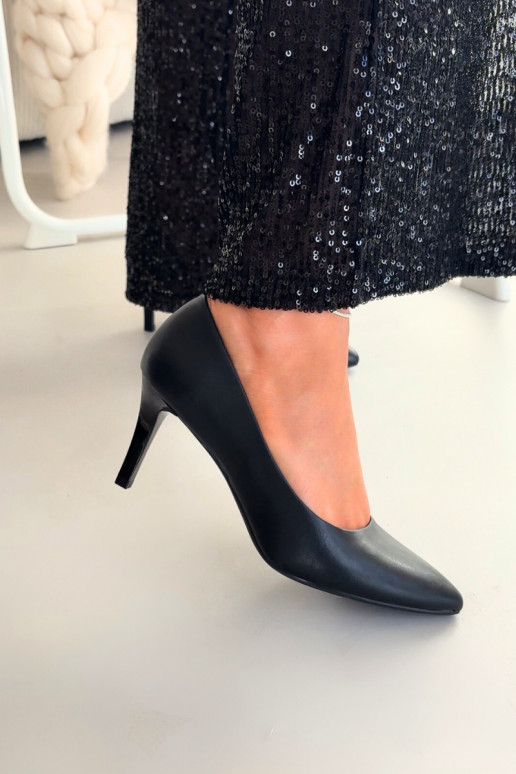 hochhackige Schuhe Eko Haut Sergio Leone 1336 schZuarze Farbe