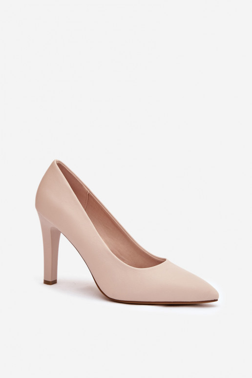 hochhackige Schuhe Eko Haut Sergio Leone 1446 elfenbeinfarbe