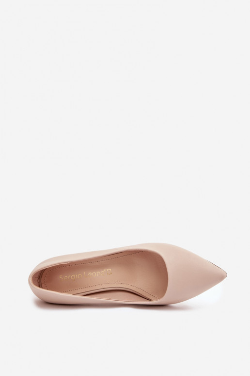 hochhackige Schuhe Eko Haut Sergio Leone 1446 elfenbeinfarbe