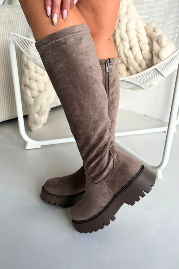 sich Zuarm laufen Damenstiefel mit einer Plattform Big Star OO274722 Beige