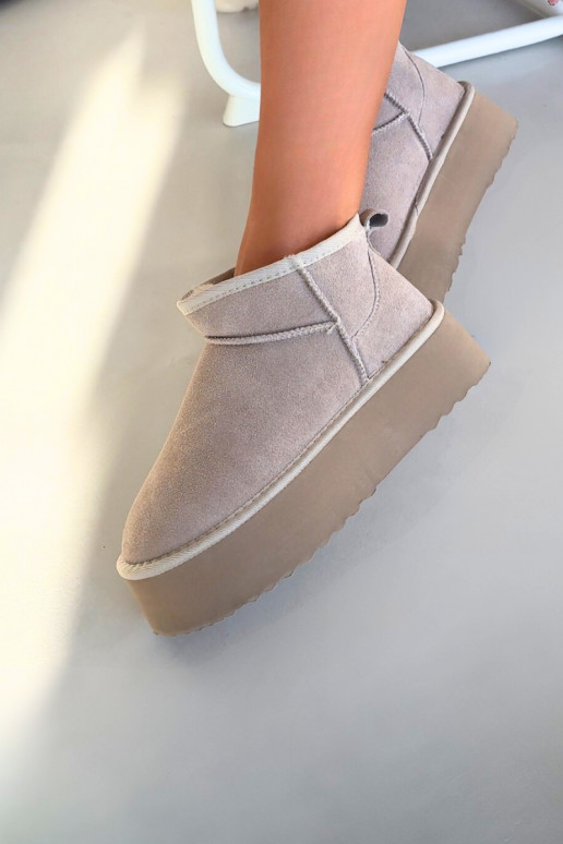 Schneestiefel FemininErmöglichtturalnego aus INildlederu Beige Es mussirene