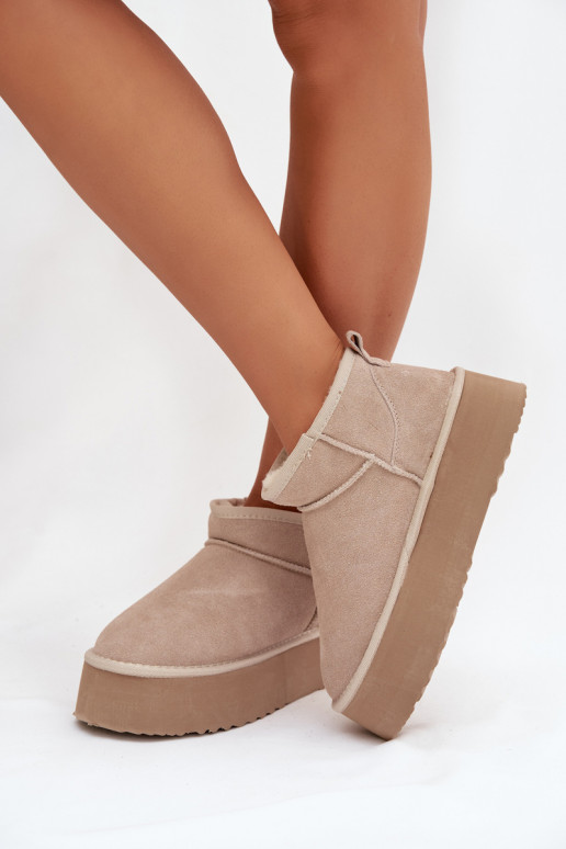 Schneestiefel FemininErmöglichtturalnego aus INildlederu Beige Es mussirene