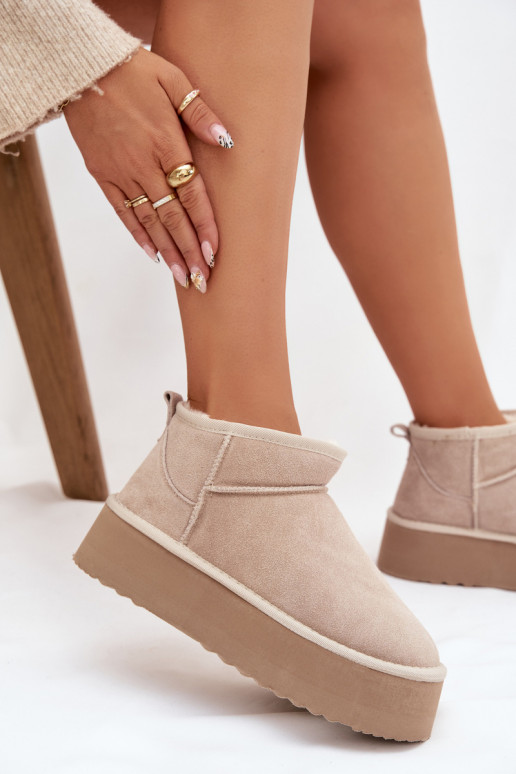 Schneestiefel FemininErmöglichtturalnego aus INildlederu Beige Es mussirene