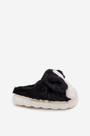 Schwarze Kinderschuhe mit Fell "Hunde" Farnise 2