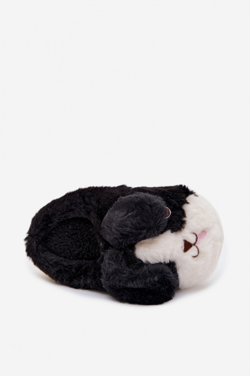 Schwarze Kinderschuhe mit Fell "Hunde" Farnise
