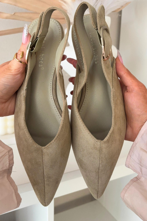 Ballerinas Feminin mit Schnallen grüne Farbe Tanelia