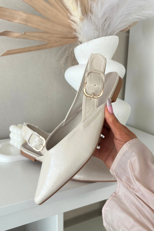 Lackierte Ballerinas mit Schnallen Beige Rinalle