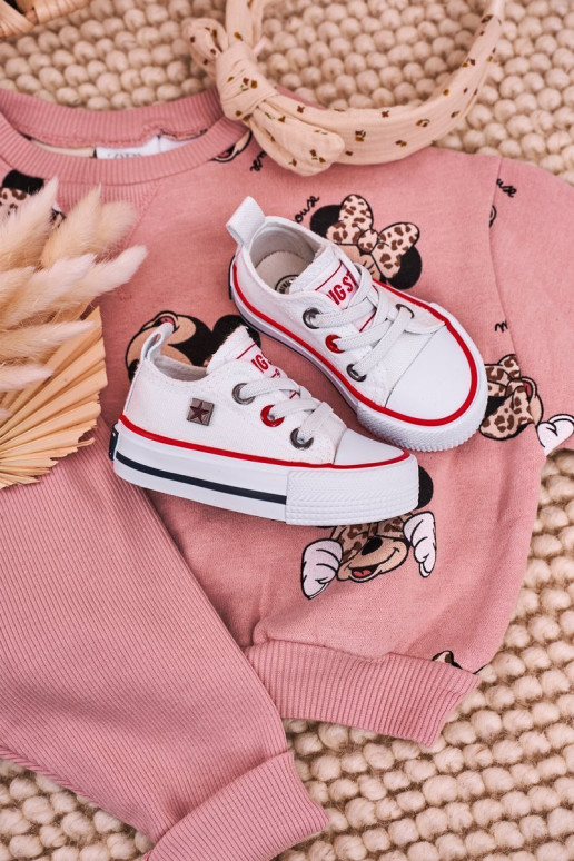 Kindisch Klassisches Stilvollll Turnschuhe mit flacher Sohle BIG STAR HH374193 Zueiße Farbe