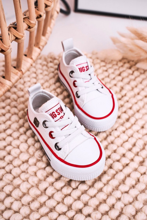 Kindisch Klassisches Stilvollll Turnschuhe mit flacher Sohle BIG STAR HH374193 Zueiße Farbe