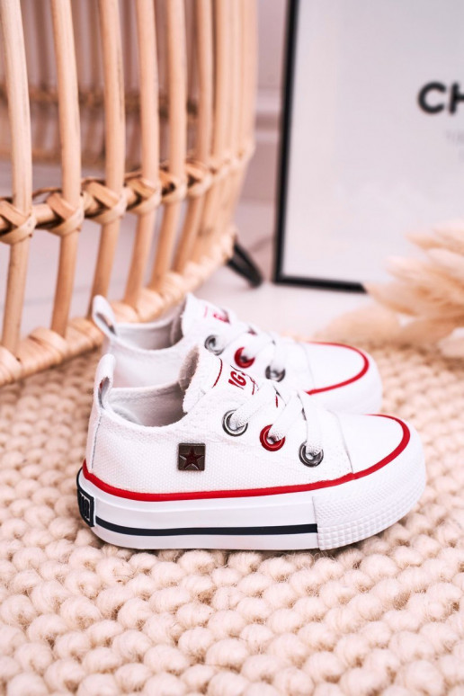 Kindisch Klassisches Stilvollll Turnschuhe mit flacher Sohle BIG STAR HH374193 Zueiße Farbe