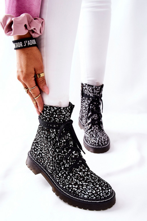 Kastanienbraune Damenschuhe Es mussciejka SchZuarz und-Zueiße Farbe 01609-48