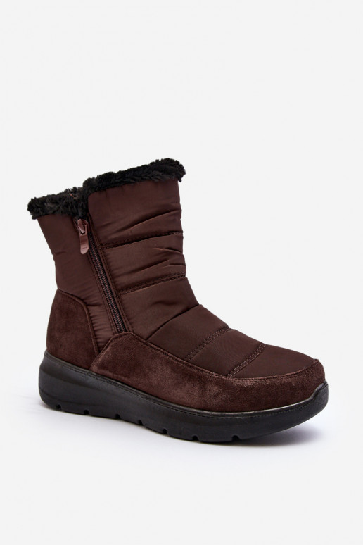 Feminin Schneestiefel mit Pelzmantel braune Farbe Primose