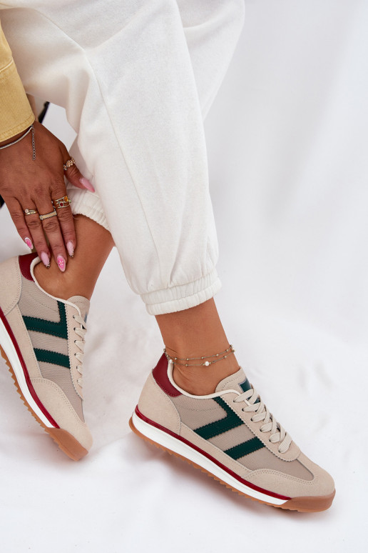 Niedrig Sneakers Stilvollllschuhe Feminin Beige Rulaana