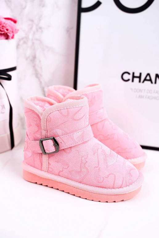 Schneestiefel für Kinder mit Pelzmantel pinke Farbe Kaffeei