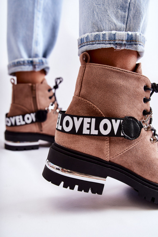 aus INildleder sich Zuarm laufen Stiefel mit Riemen braune Farbe Aurelio