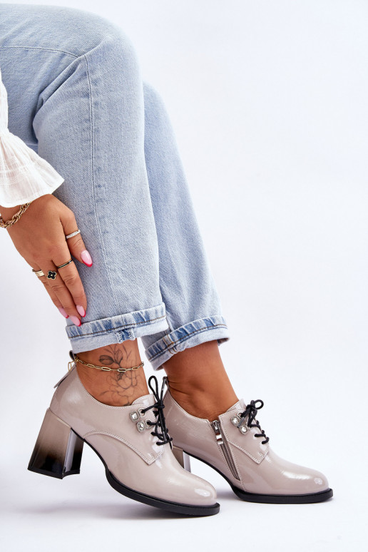 Modisch Schuhe mit Absätzen graue Farbe Darren