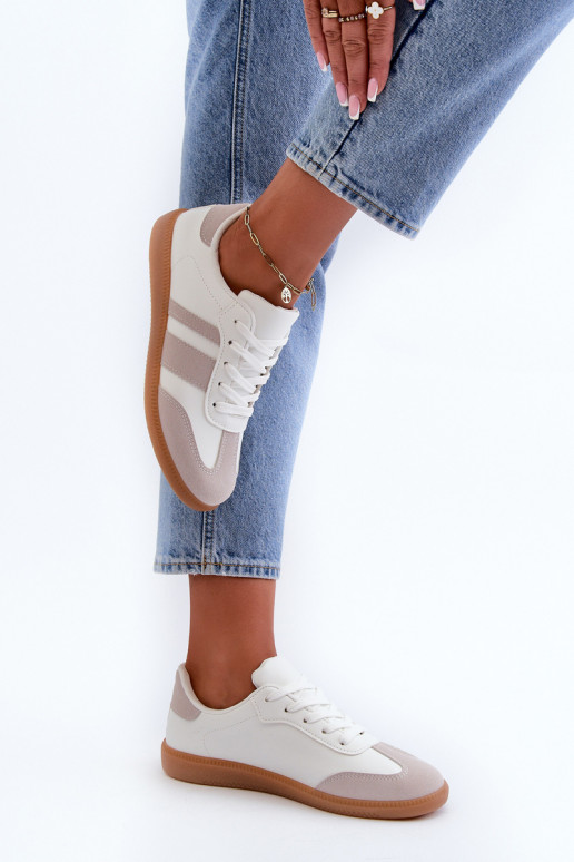 Damentief Eko Haut Sneakers Stilvollllschuhe INeiß-graue Farbe Relialia