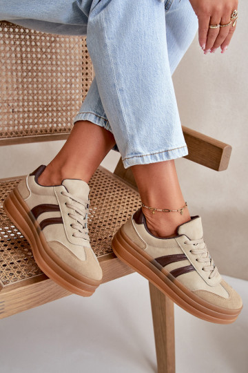 Damen Sportliche Schuhe mit Plateau in Braun Nesonice